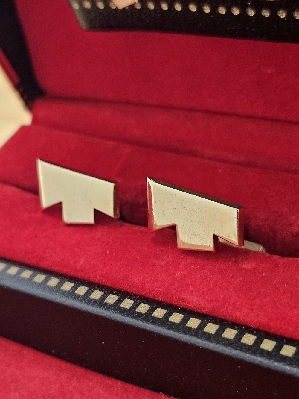 Gold-Tone Men's Geometric Cufflinks